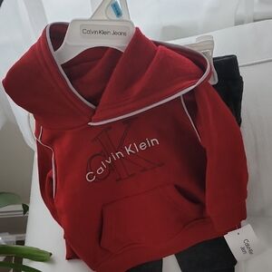 Calvin Klein Kids Red Hoodie with Logo